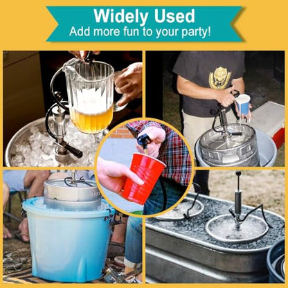 FERRODAY Keg Taps - D-System Beer Tapping Kit - Hand Pump for Kegs