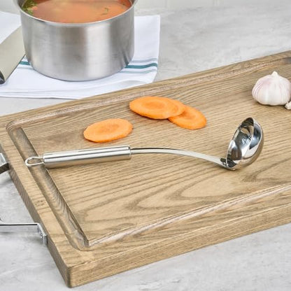 Restaurantware Stainless Steel Sauce Ladle - German Standard Gravy Ladle with Ergonomic Handle, Dishwasher Safe - Small Ladle For Serving Soups, Dressings, Sauces - style: Steel Sauce Ladle