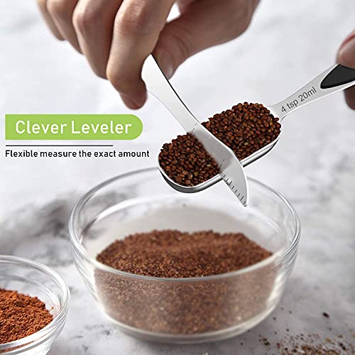 Measuring Cups and Measuring Spoons Set, Wildone Stainless Steel 8 Measuring Cups, 10 Measuring Spoons, 1 Leveler 1 Whisk & 5 Mini Spoons, for Dry and Liquid Ingredient - 25 Piece Black - color: Black, size: Set of 25