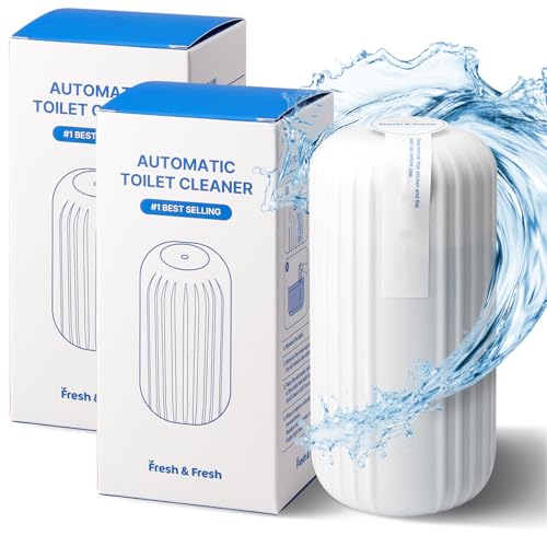 Fresh & Fresh Automatic Toilet Bowl Cleaners - 2 Bottles(UPTO 2500 FLUSHES/Bottle), Commercial and Residential Cleaner 3-4 MONTH Lasting Toilet Bowl Cleaner Bottle - color: Bottle (White), size: 2