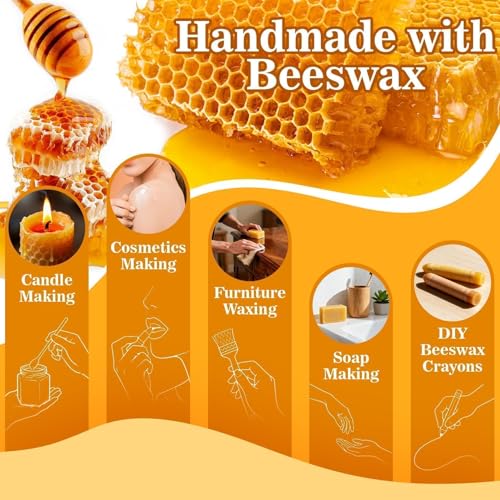 CARGEN Yellow Beeswax Pellets- 430g (0.95lb) Beeswax Pellets Triple-Filtered Natural Bees Wax Cosmetic Grade Bee Wax for DIY Candles Skin Care Lip Balm Soap | Cosmetic Grade Bee Wax for DIY Candle Making, Lip Balm, Soap Making, Skin Care, Crafts, Aromathe