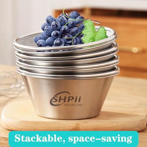 2 Piece Mini 304 Stainless Steel Colander with Mixing Bowl, Kitchen Cooking, Washing Fruits and Vegetables, Back of House Preparation (600ML) - color: Round-600ml