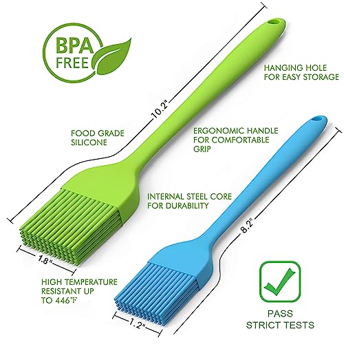 Silicone Basting Pastry Brush - Cooking Brush for Oil Sauce Butter Marinades, Food Brushes for BBQ Grill Kitchen Baking, Baster Brushes Baste Pastries Cakes Meat Desserts, Food Grade, Dishwasher Safe - color: Multicolor 5 Pack