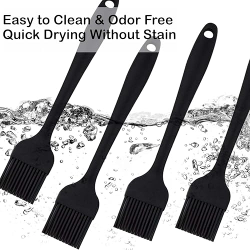 2 Pack Silicone Heat Resistant Marinading Meat Grill Basting Pastry-brush for Oil-brush Butter Sauce Sausages Desserts Turkey Baster Grill Barbecue - color: Black
