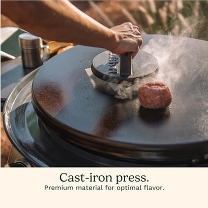 Cuisinart Smash Burger Kit, Cast Iron Press, Spatula, Seasoning Shaker and Patty Papers for Perfect Cookouts, Barbecues and Tailgates - color: Smashed Burger Kit, Cast Iron