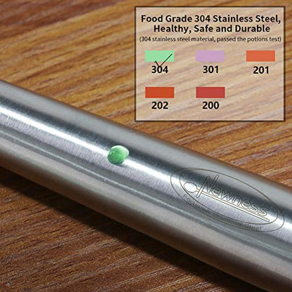 Newness Soup Ladle, [Rustproof, Heat Resistance, Integral Forming] Resilient 304 Stainless Steel Soup Spoon with Vacuum Ergonomic Round Handle, Cooking Spoon for Kitchen, 13.7 Inches - color: Sliver