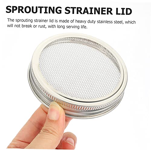 4pcs Stainless Steel Sprouting Lids for 70/86mm Mason Jars Sturdy Mesh Strainers for Bean Sprout Kit Easy to Use for Home Germination and Fermentation