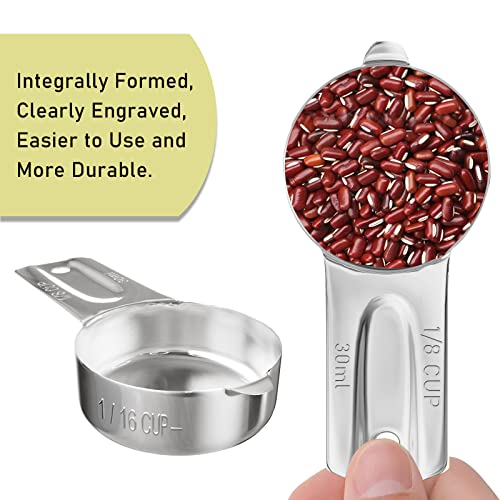 1PCS 1/8Cup (30ml, 1oz) Single Measuring Cup, Stainless Steel Measure Scoop, Metric and US Measurement, Dishwasher Safe - size: 1/8cup|30ml|1oz