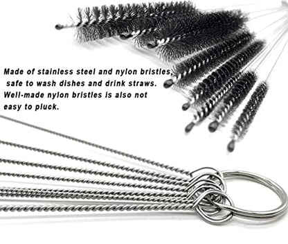 10 Pcs Wire Tube Brushes for Cleaning Pipe Tube Brass Brush Stainless Steel Round Wire Brush Brass Pipe Cleaning Brush Wire Pipe Cleaner Brush for Auto Parts, Bottles, Tubes, 8 Sizes, 8 inch