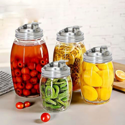 Mason Jar Pour Spout Lid Stainless Steel,Pour Spout Flip Cap Lids for Mason Jars,No Rust Leaking Proof for Home Brewing Fruit Fermenting Drinks Airtight(2PCS) (Regular Mouth) - size: Regular Mouth