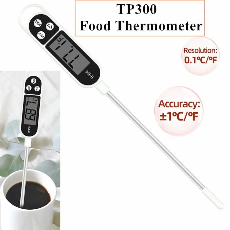 Candy Thermometer Digital Instant Read for Meat Kitchen Cooking Food Oil Deep Fry BBQ Grill Smoker (1, 14.4in-White) - size: 14.4in-white
