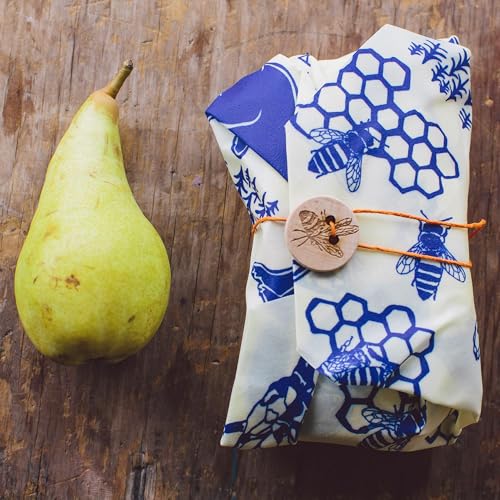 Bee's Wrap Beeswax Wraps for Food - 3 Pack of Assorted Beeswax Wraps - 2 Medium & Sandwich Wrap - Plastic Free Made in USA Reusable Natural Food Wrap - Bees & Bears - style: Lunch Pack Bees + Bears