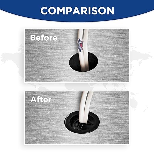 55Pcs Double-Sided Rubber Grommets kit in 6 Assorted Sizes 5/8",13/16",7/8",1",1-3/16",1-1/2"- Round & Waterproof Rubber Grommet - Ideal Solution for Wire Protection - size: 6 Sizes-55pcs