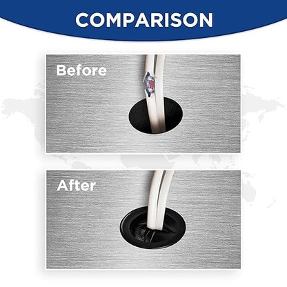55Pcs Double-Sided Rubber Grommets kit in 6 Assorted Sizes 5/8",13/16",7/8",1",1-3/16",1-1/2"- Round & Waterproof Rubber Grommet - Ideal Solution for Wire Protection - size: 6 Sizes-55pcs