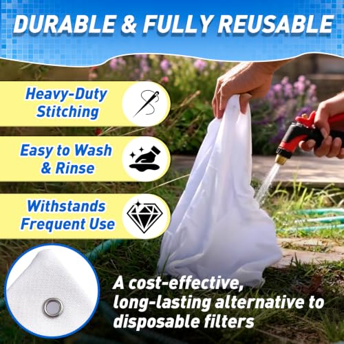 Pool Cleaner Filter Bag, 99954307-R1 Ultra-Fine Silt Mesh 70 Micron Bag, Compatible with Maytronics Dolphin Pool Cleaner Parts- for DX3 DX4 M3, Reusable Pool Vacuum Bag Replacement