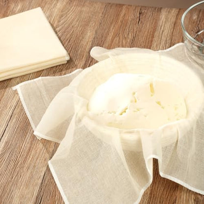 4-Pack Hemmed Cheesecloths - 20"X20" Reusable Unbleached Cotton For Cheese Making, Nut Milk, Yogurt Straining & Crafts. Food-Grade, Pre-Cut With Reinforced Edges - size: 4 Pack