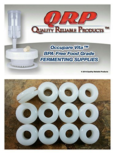 QRP Plastic Lid Airlock GROMMETS 1/16" Groove White Food Grade Silicone for fermenting in Mason Jars (144)