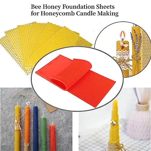 AUNMAS 2 Pack Beeswax Foundation Sheets, 17.3x9.1in Beekeeping Wax Press with Comb Texture, Reusable Rubber Base for Honeycomb Making (5.4mm Thick)
