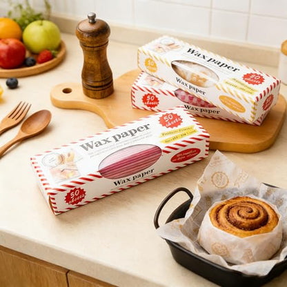 5 Boxes 250 Sheets Wax Paper Sheets Basket Liners Baking Parchment | Heart Rose Line Pattern Greaseproof Sandwich Burger Chips Cookies Food Grade Deli Wrap Paper