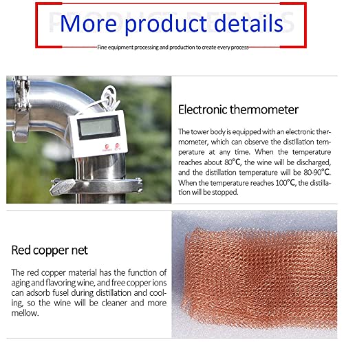 New Tubular distillation tower with sight glass copper mesh 1.5'' 2'' domestic brewing equipment moonshine distiller (2'')