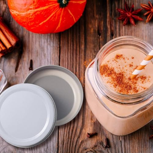 Chuangdi 30 Packs Mason Jar Lids Bulk Regular Mouth Canning Lids Leak Proof Secure Mason Storage Solid Caps (White,Steel) - color: White
