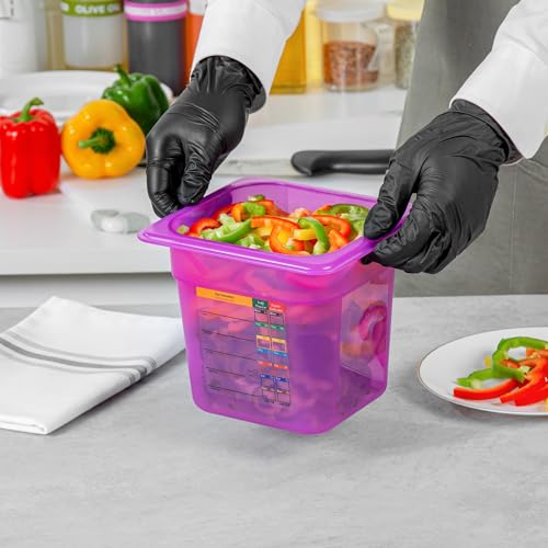 Restaurantware Food Storage Container 1 Pack of 2.3 qt Plastic Stackable Microwave-Safe Bin Dishwasher Safe Freezer Safe Purple Containers for Kitchen Storage - size: 1/6 Size