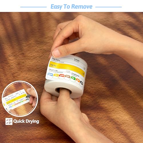Restaurant Quality Shelf Life Food Rotation Labels Vinyl, 2” x 3” Self-Adhesive Removable Freezer Food Label, Perfect for Reusable Containers, Easy to Remove, Food Safety Date Sticker (4 Pc) - style: 4 Pc