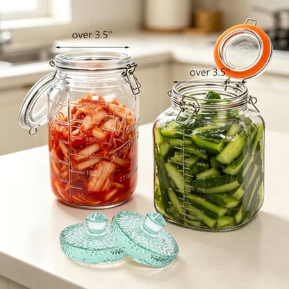 Fermentation Weight Set of 2,Glass Fermenting Weights for Large Gallon Jars,3.5 inch Fermentation Weights with Easy Grip Handle for Sauerkraut,Pickles - size: Small