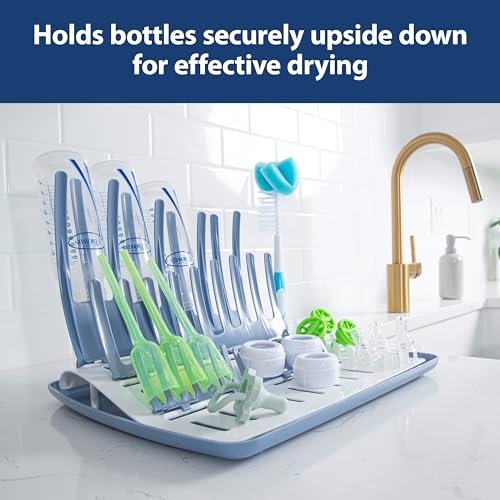 Dr. Brown's Folding Baby Bottle Drying Rack for Easy Storage - Dry Nipples, Pacifiers and Other Baby Essentials, BPA Free - color: Folding Drying Rack
