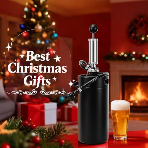 128oz Mini Keg Growler Tap System, 3.6L Mini Keg Pump Beer Tap Draft Beer Dispenser System Growler Beer Keg Party Hand Pump for Homebrew Craft Beer, Camping, Picnics