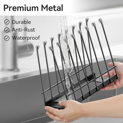 Plastic Bag Drying Rack, Metal Reusable Silicone Ziplock Bag & Bottle Drying Stand, Lerine Drying Rack Kitchen Organizer, Black - color: Black