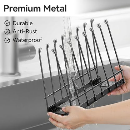 Plastic Bag Drying Rack, Metal Reusable Silicone Ziplock Bag & Bottle Drying Stand, Lerine Drying Rack Kitchen Organizer, Black - color: Black