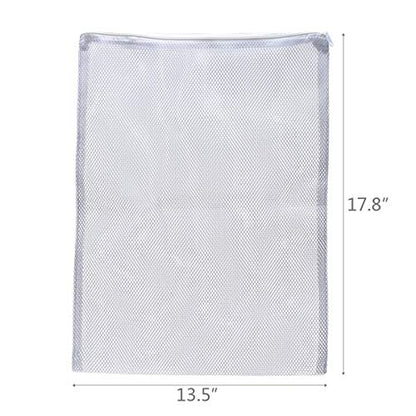 ALEGI Aquarium Mesh Bags Large Filter Media Bags, 17.8" by 13.5", 4pcs | Plastic Zipper, White Net Bags, For Bio Balls & Ammonia Remover