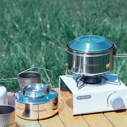 Fire-Maple Antarcti S/S Kettle Pot Set | 18-8 Stainless Steel | all Steel Construction | Ideal for Camping Bushcraft Use | Compact Cookware Set - size: S/S Kettle Pot Set
