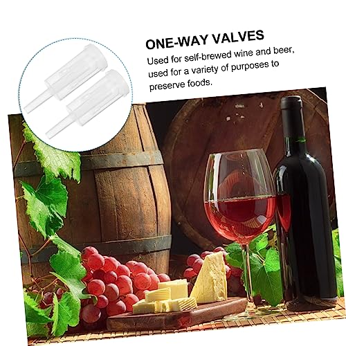 Ciieeo Self-brewed Wine Air Locks 3-piece Check Valves Plastic Wine Strainers Leak-proof Valves Lids Kit