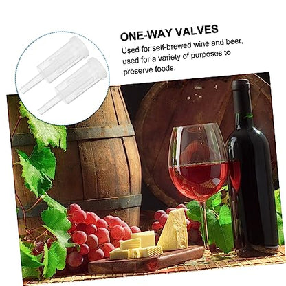 Ciieeo Self-brewed Wine Air Locks 3-piece Check Valves Plastic Wine Strainers Leak-proof Valves Lids Kit