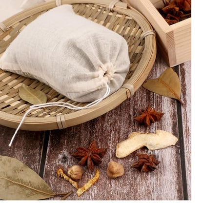 Boao 24 Pcs Spice Cooking Cheesecloth Bags for Straining Reusable Empty Tea Drawstring Soup Muslin Bags(5 x 6 Inch) - size: 5 x 6 Inch
