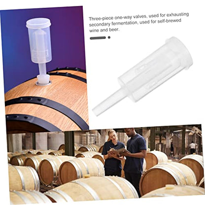 2pcs Plastic Check Valves for Wine Fermentation Three-piece Design Easy to Clean Safe and Sanitary for Home Brewing and Wine Preservation