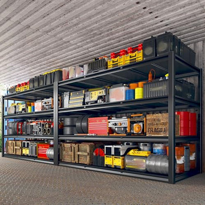 REIBII 60" W Garage Shelving, 2650LBS Heavy Duty Storage Shelves, 4 Tier Adjustable Industrial Shelving for Home, Kitchen, Garage, Basement, Commercial, Warehouse, Office, Store, 60" W x 24" D x 60" H - size: 60" W x 24" D x 60" H