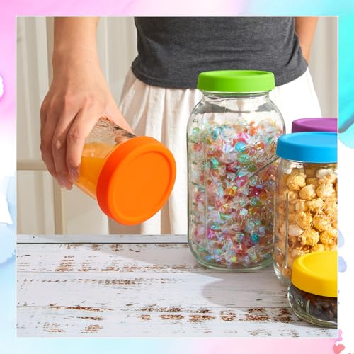Teenyyou 12 Pcs Silicone Wide Mouth Lids Mason Jar Lids Thickened Leak Proof Lid for 86 mm All Wide Mouth Mason Jars, Reusable Large Canning Jar Caps(Classic) - color: Classic, size: 86 mm