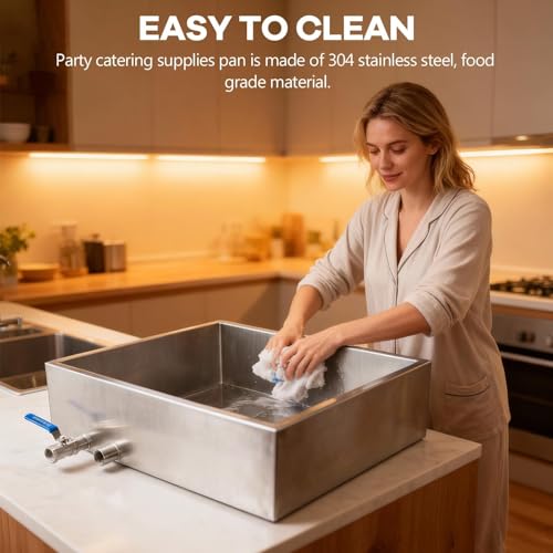 Marada Maple Syrup Evaporator Pan with Dual Interface Steam Table Pan,304 Stainless Jam Food Chafing for Home, Outdoor, Cooking (24"L x 24"W x 6"H) - size: 24x24x6 Inch (Pack of 1)