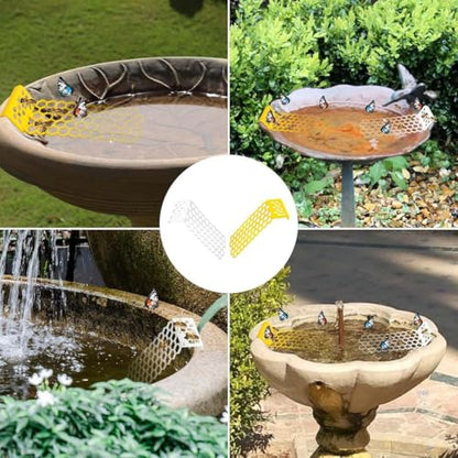 2pack Plastic Honeycomb Bee Water Feeder Ladder – Insect Drinking Station for Hive, Beehive, Pollinator Garden, and Beekeeping Supplies – Durable, Easy-Clean (Yellow+White) - color: yellow+white