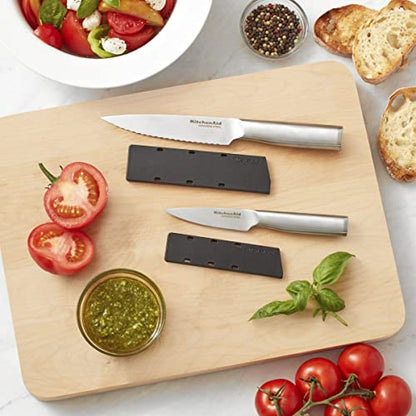 KitchenAid Gourmet Utility and Paring Knife Set Set with Blade Covers, 2-Piece, Stainless Steel - style: Utility and Paring Knife Set Set
