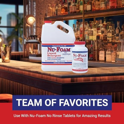 Nu-Foam Sanitizing Tablets for Bar Glassware – Superior Rinse Aid - Hand Washing Bar, Brewery Supplies - Spotless Serving Glasses - Professional - 4 Pack 400 Tablets/ 2,400 Quarts Sanitizing Solution - size: 100 Count (Pack of 4)