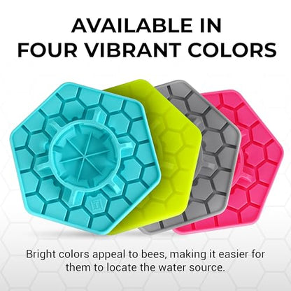 Bee Feeder for Mason Jar Made of Silicone - Bee Watering Station for Garden Compatible with Regular Mouth Mason Jars (Pink) - color: Pink