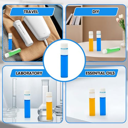 7ml Clear Glass Vials with Screw Caps and Plastic Stoppers, 2 Dram Small Liquid Sample Vial, Leak-Proof Vial, 25PCS(White Cap) - color: CLEAR, size: 7ml