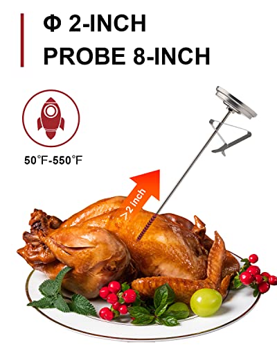 KT THERMO Candy/Deep Fry Thermometer with Instant Read,Oil Thermometer(2-Pack),8" Stainless Steel Stem Meat Cooking Thermometer,Best for Turkey,BBQ,Grill - color: 2-pack