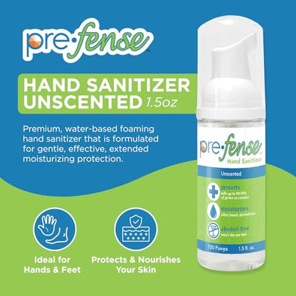Travel Foam Hand Sanitizer - Kills 99.9% of Common Germs - Alcohol-Free - Moisturizing, Non-Skin Drying, Water-Based Formula - Made in USA - Unscented - Travel Size - 1.5 oz - 6 Pack - size: 1.5 Fl Oz (Pack of 6)