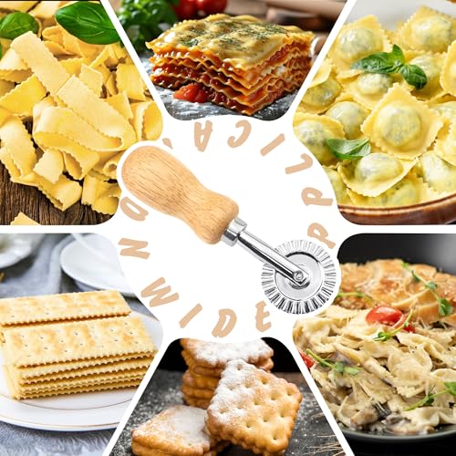 BlingKingdom Fluted Pastry Wheel Cutter, Sturdy Pasta Cutter Wheel Ravioli Crimper Edge Cutter Wheel for Home and Kitchen - 1.5 Inch Diameter