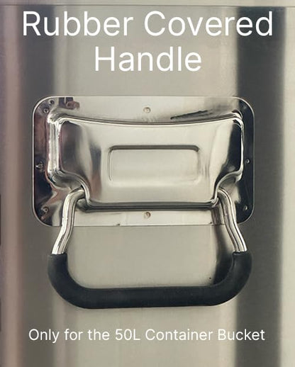 Food Safe 304 Stainless Steel 13 Gallon (50L) Container Bucket with Clamps and Air-Tight Lid with Silicone Gasket - size: 50L